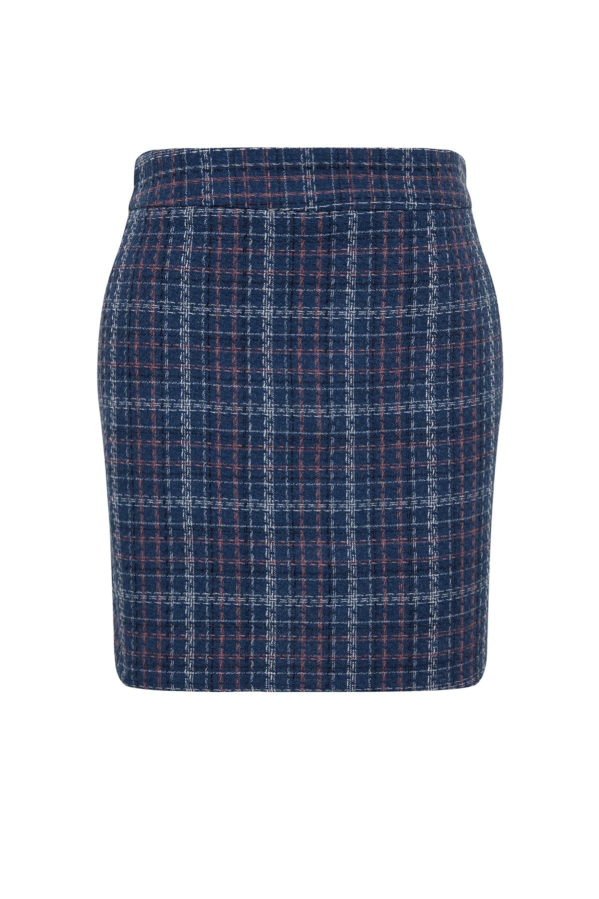 Blue Plaid Pattern Skirt Tbbaw24az00003