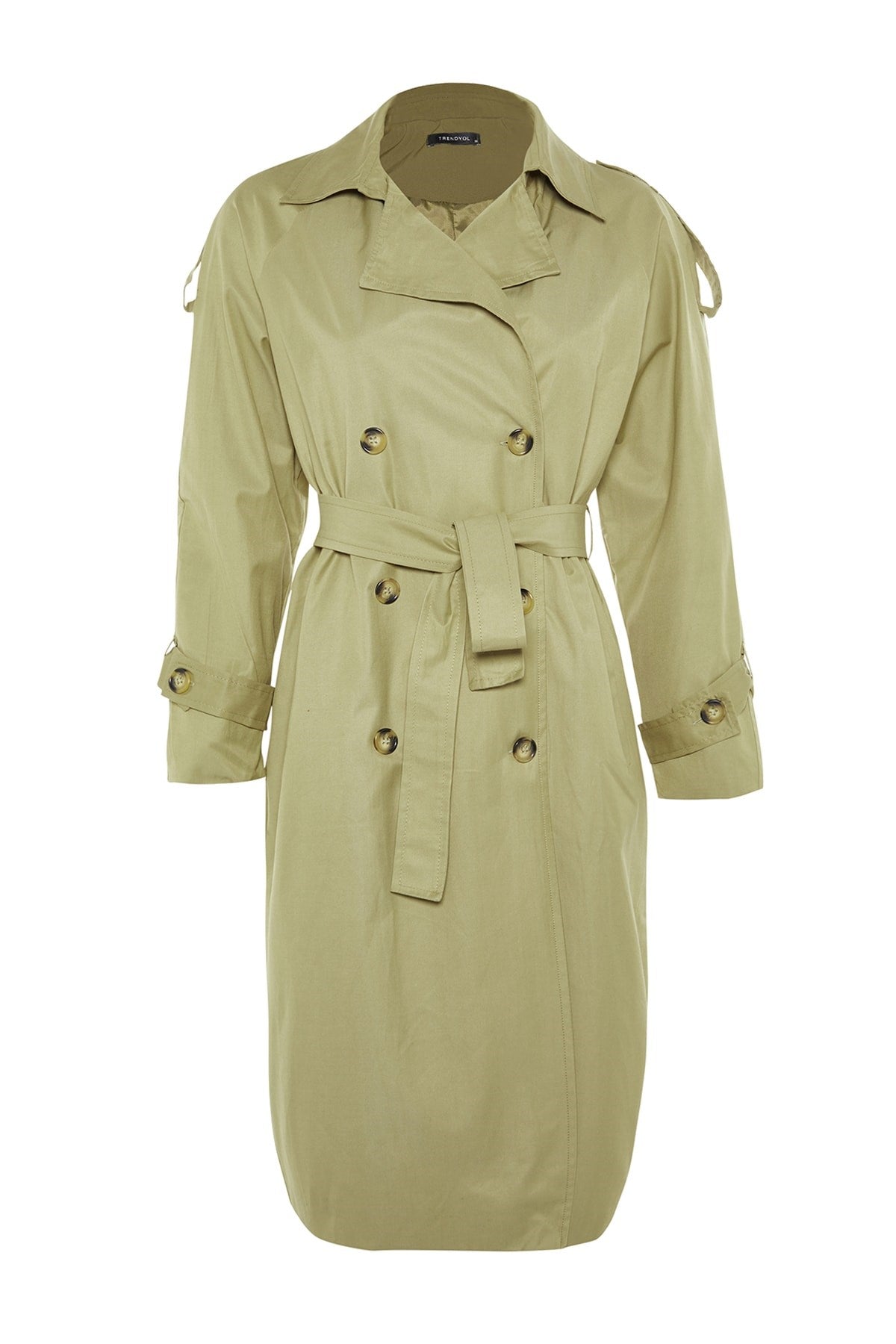 Beige Belted Water Repellent Trench Coat Twoss20tr0012