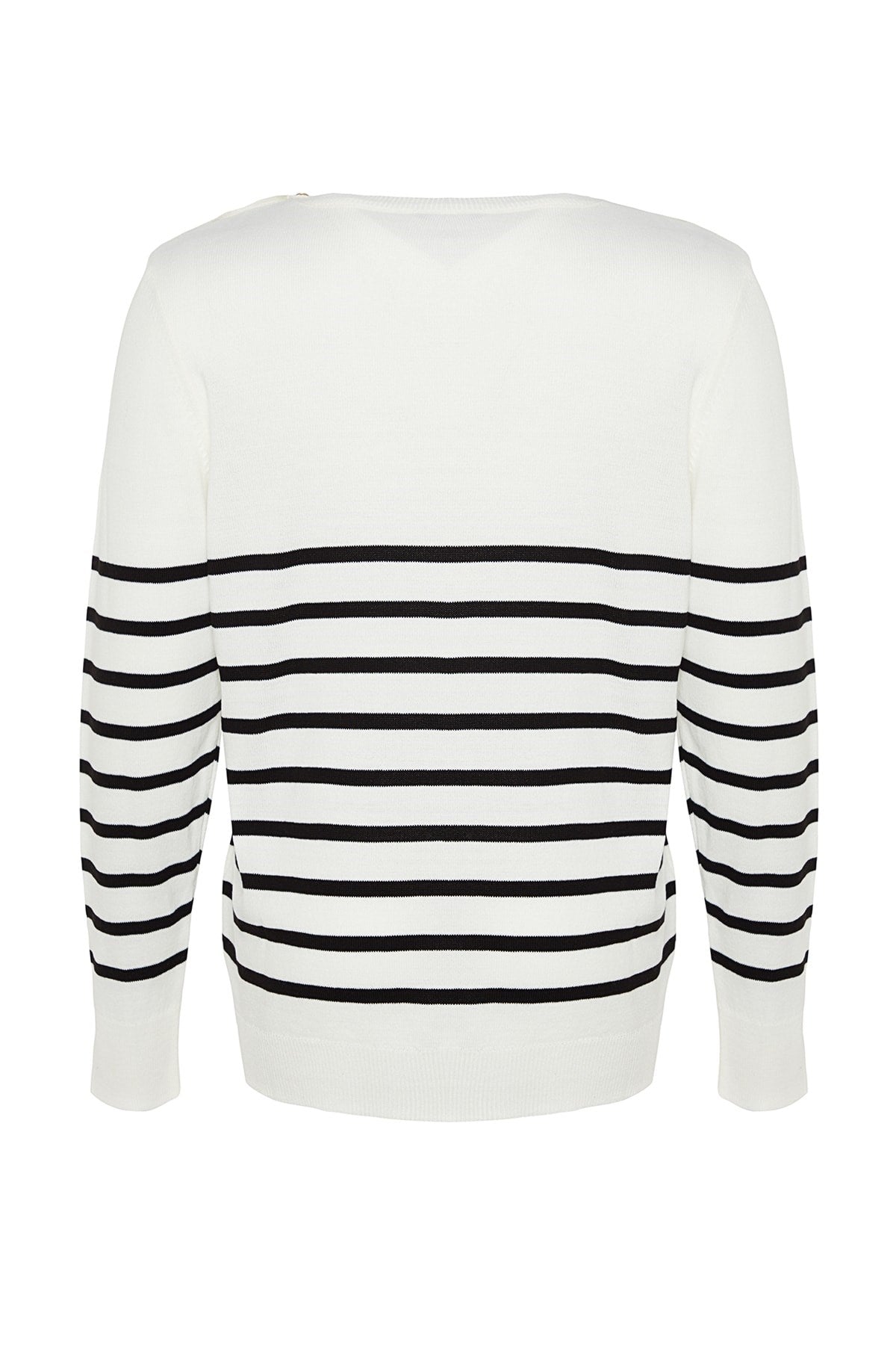 Black Striped Crew Neck Knitwear Sweater Tbbaw23an00119