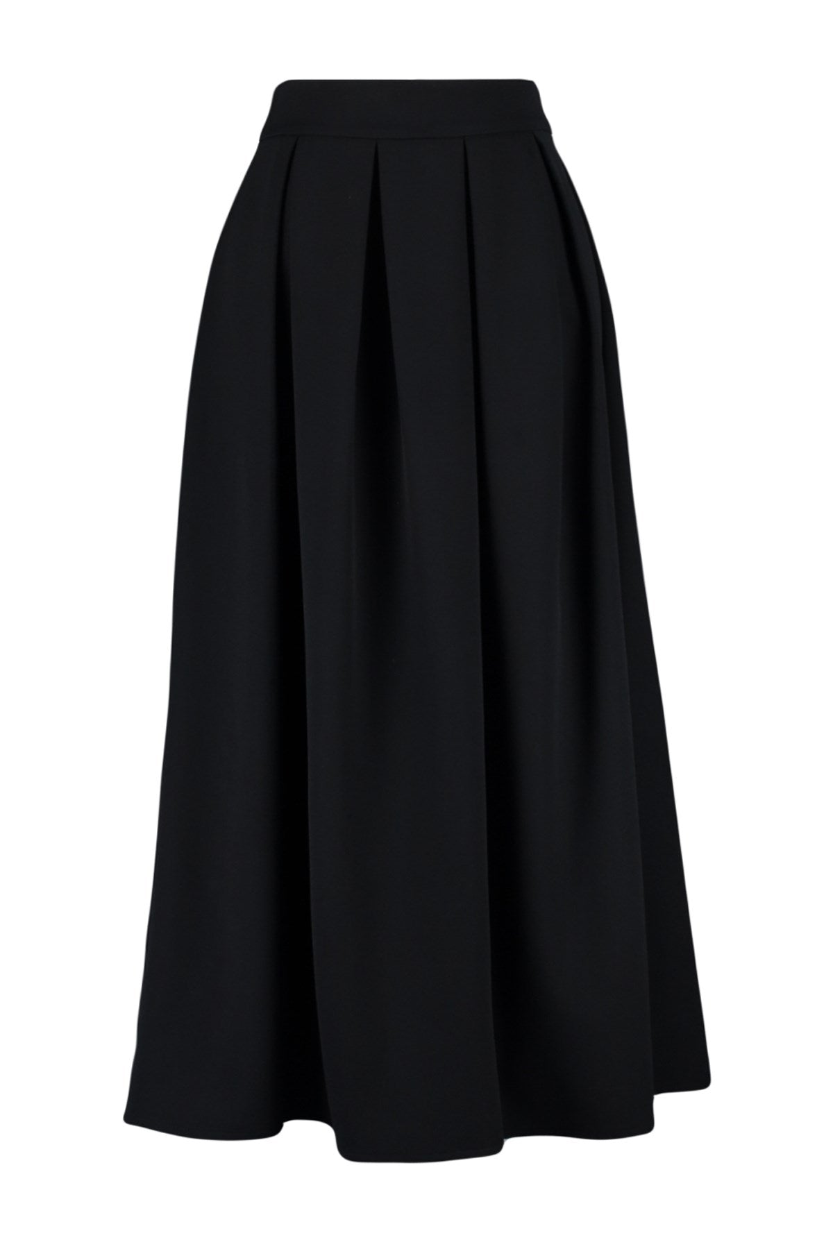 Black Pleated Woven Skirt Tctaw24ee00011