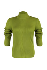 Green Half Turtleneck Slim Knitwear Sweater Tbbaw23an00022