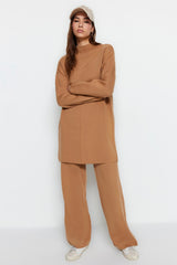 Camel Knitwear Sweater-pants Bottom-top Suit Tctaw24us00019