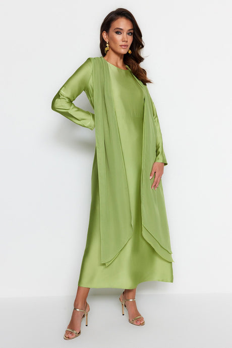 Green Flight Flight Satin Evening Dress Tctaw24db00008