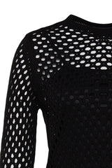 Black Open/perforated Knitwear Sweater Tbbaw24an00092