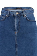 Blue Basic High Waist Mini Denim Skirt Twoss20et0241