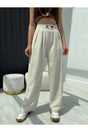 Stone Double Button Linen Pants 50467