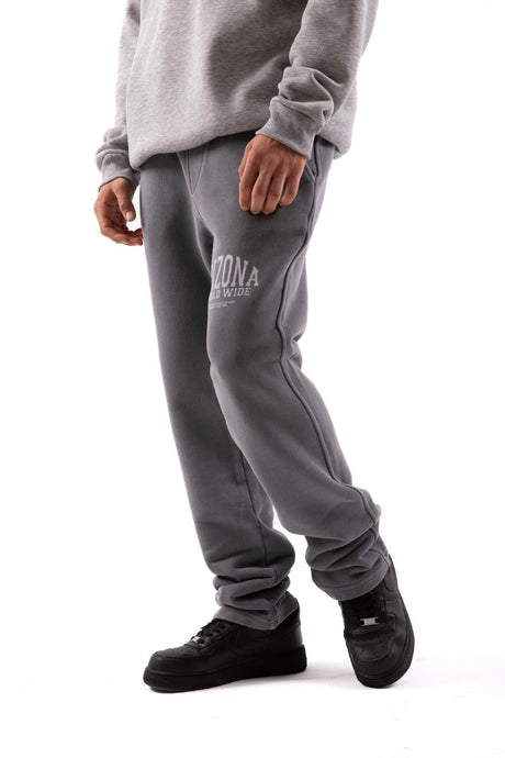 500 Gsm Premium Grey Printed Acid Wash Sweatpants Flaw-208-004-001