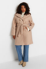 Stone Belted Double Breasted Closure Coat Tbbaw24dd00002