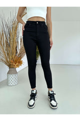 Black Lycra High Waist Jean 4206