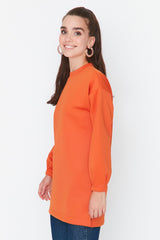 Orange Sleeve Detailed Knitted Sweatshirt Tctaw23tw00031