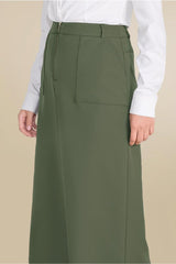 Women's Khaki (a.khaki) Skirt With Front Zipper Pocket 60082 21yetktr60082