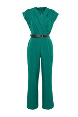 Emerald Green Belt Woven Jumpsuit Twoss21tu0004