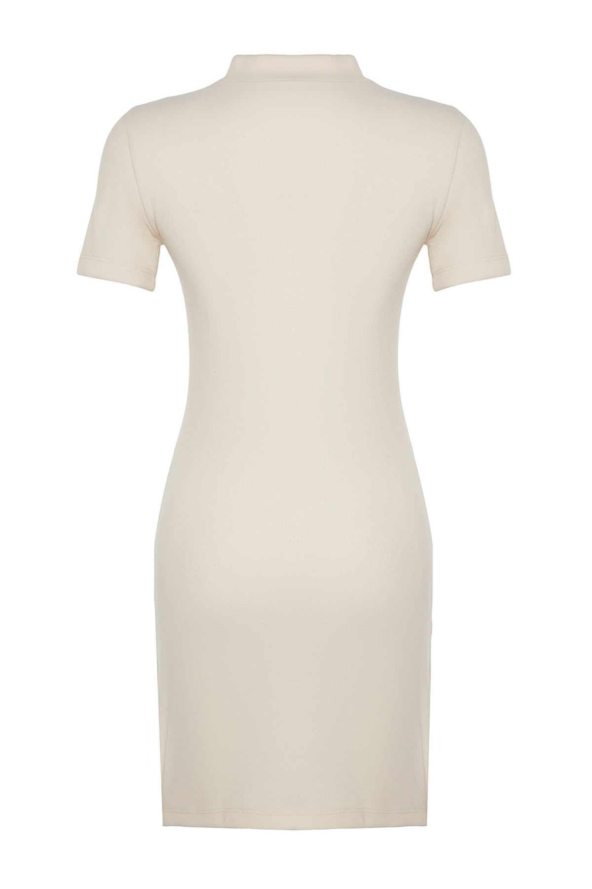 Beige A Cut/bell Form Thessaloniki/knitwear Look Mini Knitted Dress Twoaw24el00149