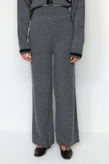 Anthracite Color Block Gold Button Pocketed Cardigan-pants Knitwear Bottom Top Suit Tctaw24us00107