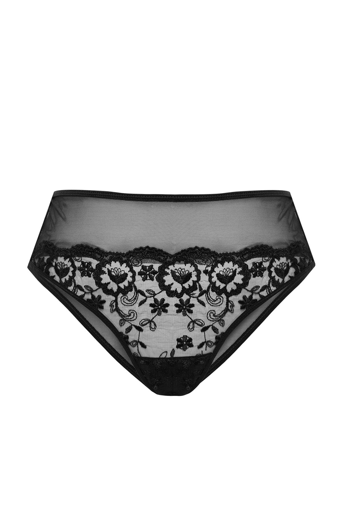 Black Mesh Detailed Panties Tbbaw24cm00005