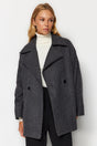 Anthracite Oversize Wide Cut Cashmere Coat Twoaw24kb00165