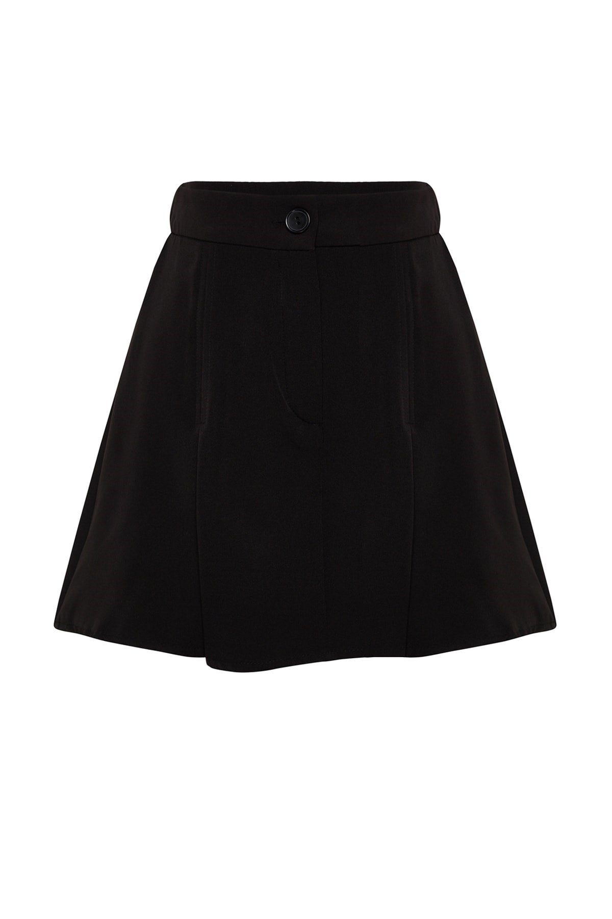 Black Woven Pleated Detailed Shorts Skirt Twoaw24sr00000