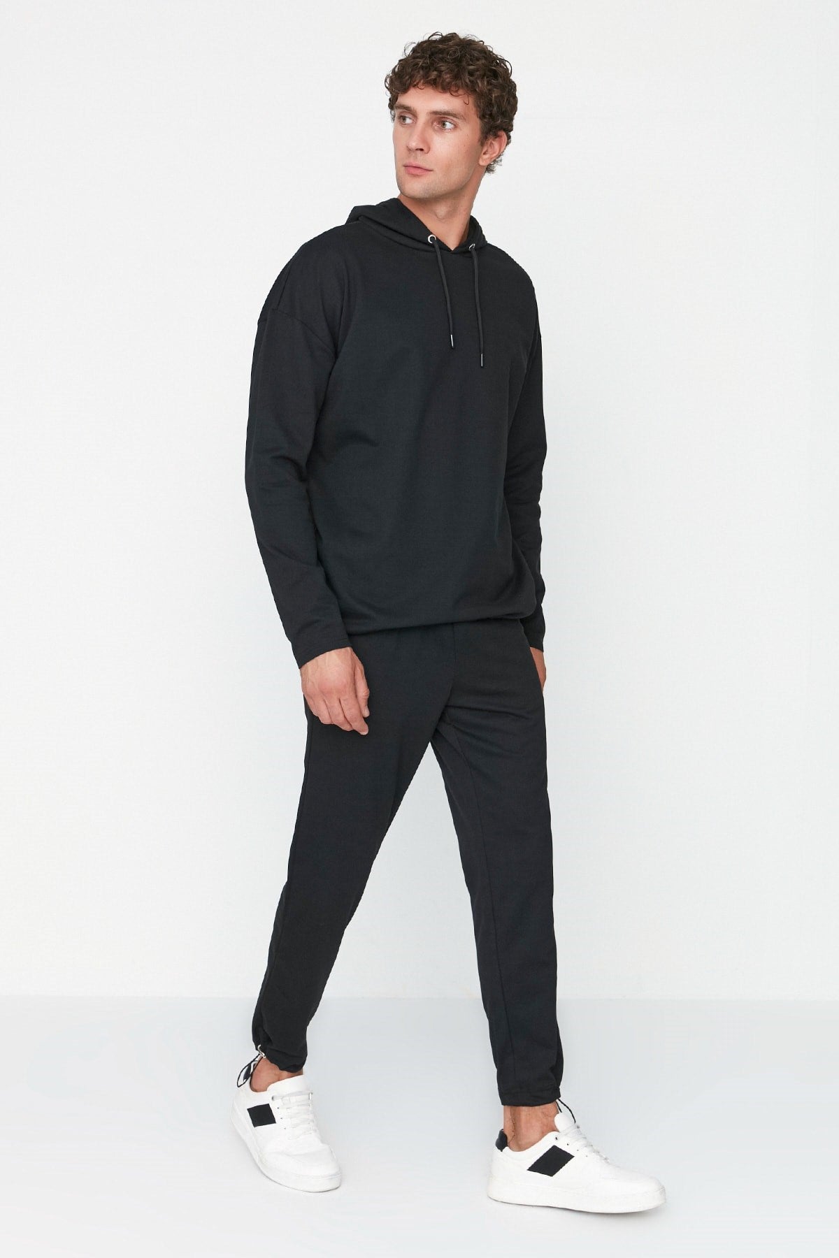 Black Men's Oversize Fit Tracksuit Tmnss21em0041