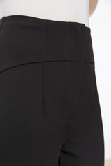 Black Cigarette Slim Leg Waist Seam Detailed Woven Pants Twoss20pl0388