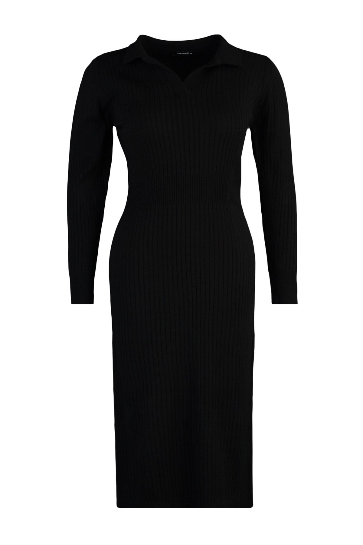 Dark Brown Polo Neck Knitwear Dress Tbbaw23ah00002