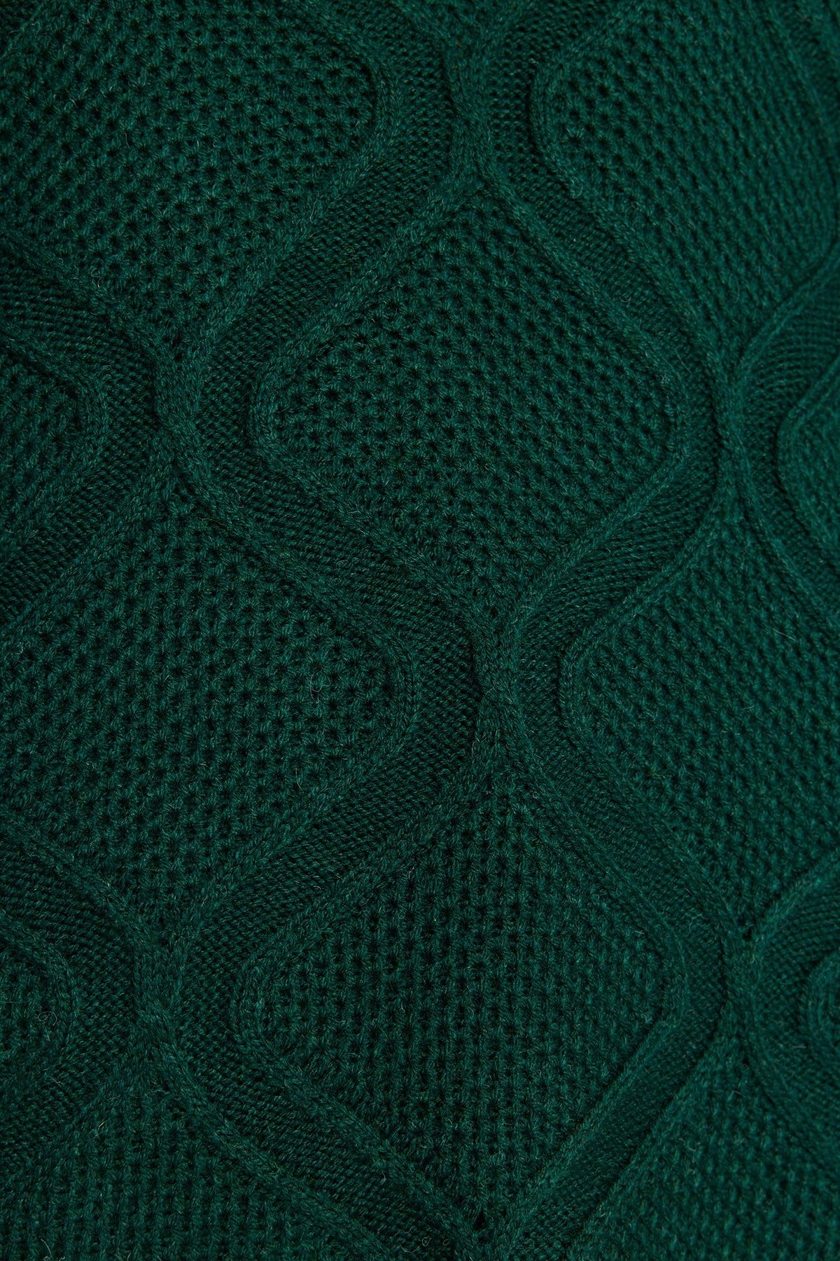 Dark Green Openwork Knit Pattern Knitwear Sweater Tctaw24ak00056