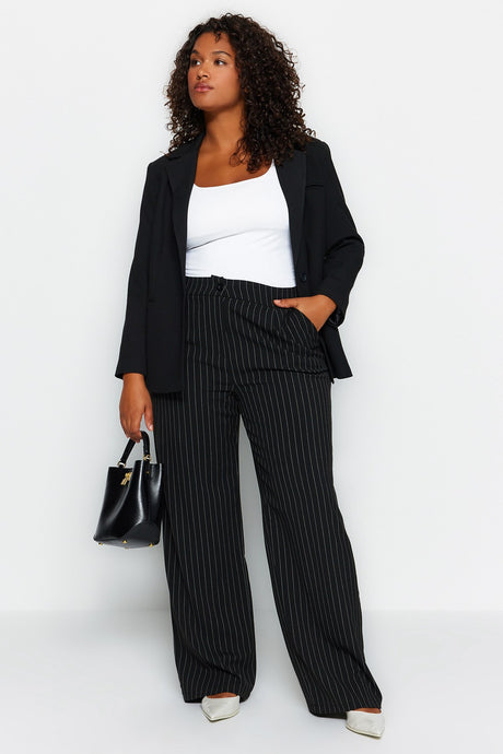 Black Striped Woven Pants Tbbaw24ar00012