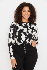 Black Knitted Blouse Tbbaw23af00016