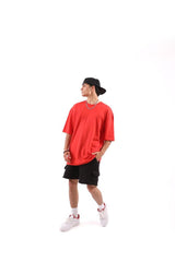 Basic Red Oversize T-shirt Flaw-009-005-079