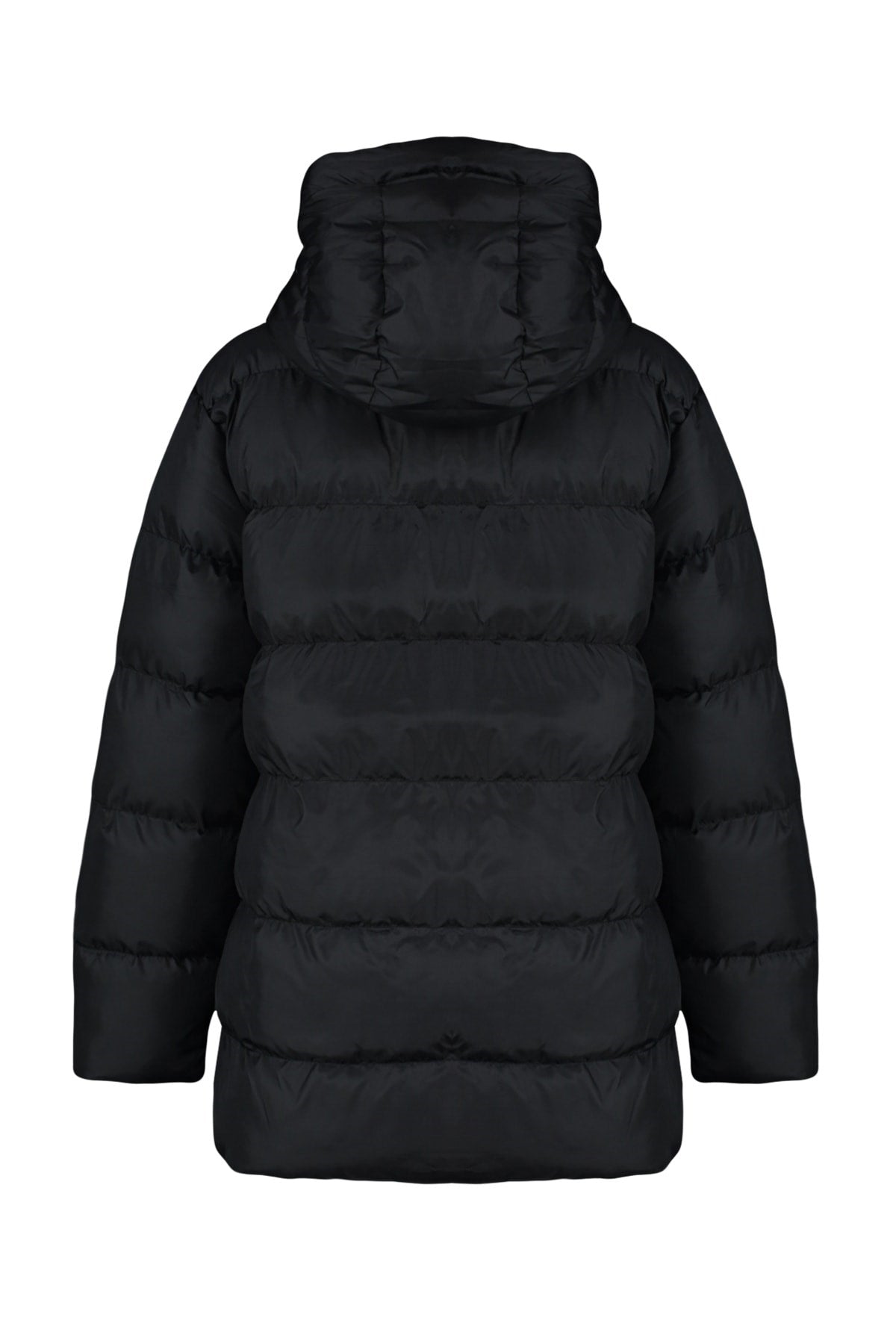 Black Hooded Inflatable Coat Tctaw24mt00021