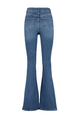 Dark Blue Super High Waist Flare Jeans Twoss23je00064