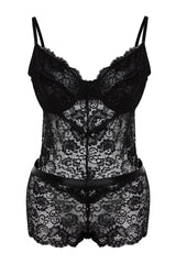 Black Lace Bodysuit Tbbaw24cs00000