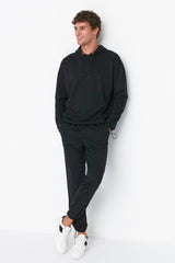 Black Men's Oversize Fit Tracksuit Tmnss21em0041