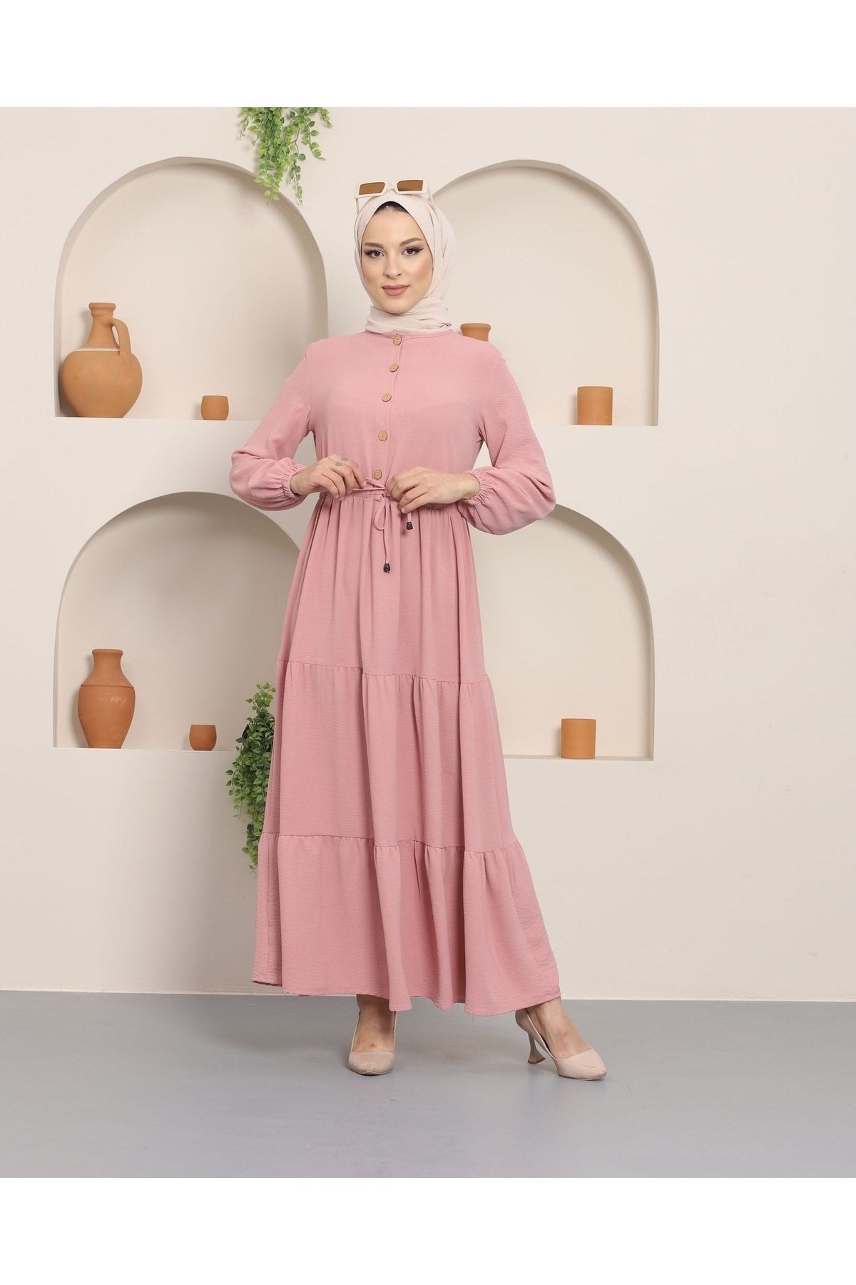 Ayrobin Burkini Dress With Ruffle Buttons Mn001