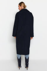 Anthracite Oversize Wide Cut Long Woolen Cashmere Coat Twoaw21kb0038