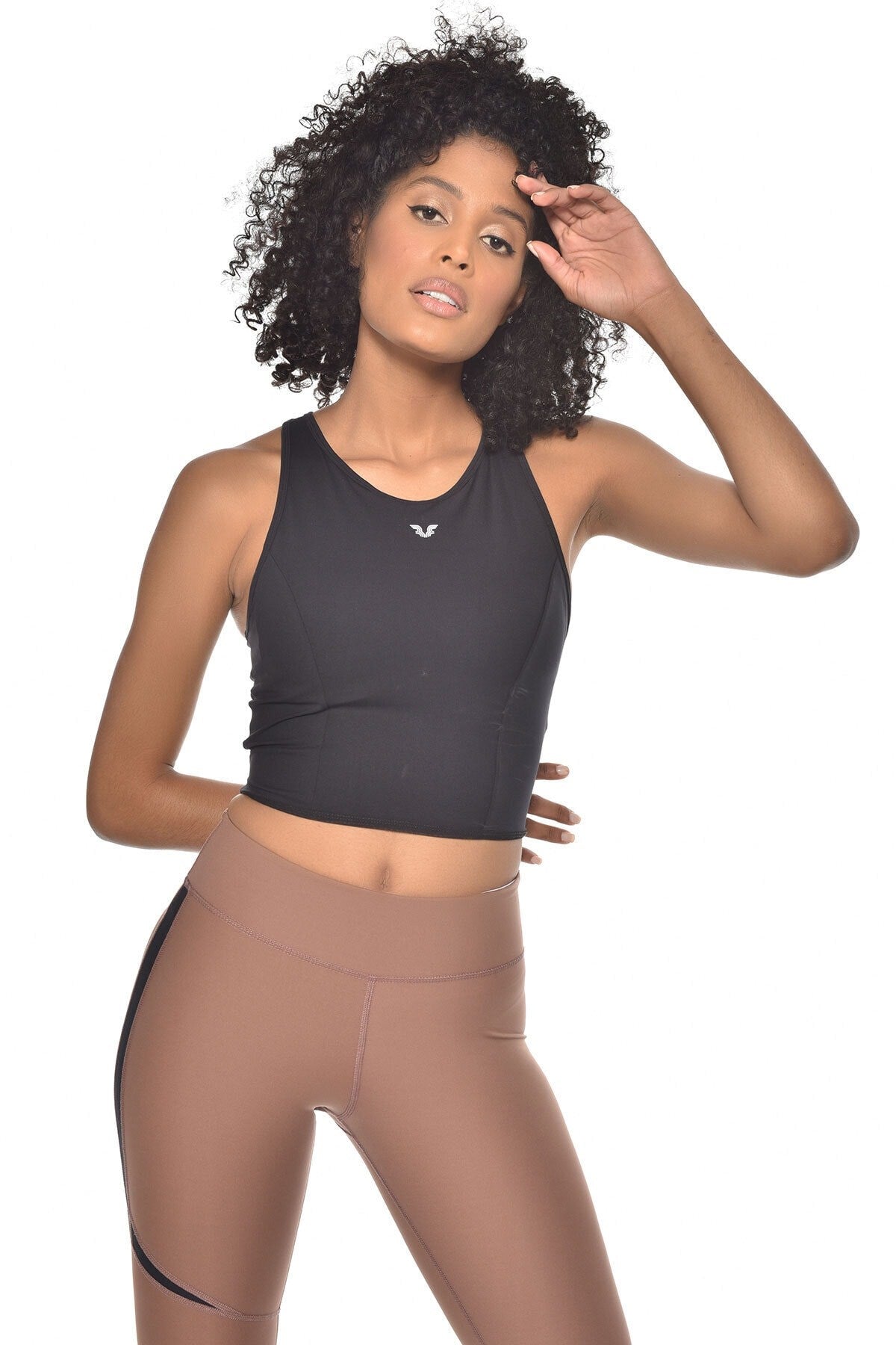 Black Women's Crew Neck Booster Backed Sports And Daily Backed Crop Top Body Bra 9209 Tb20wf16w9209-