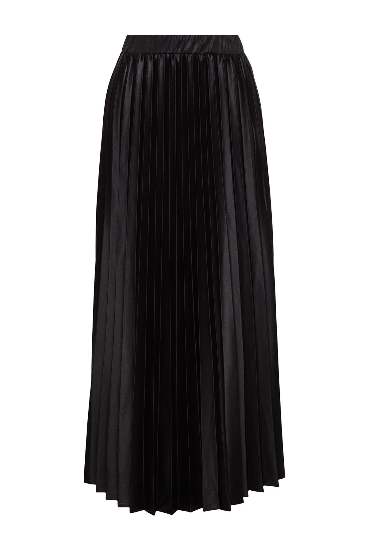 Black Pleated Woven Skirt Tctaw24ee00010