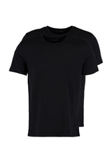 Black Men's Basic Slim Fit 100% Cotton 2-pack Crew Neck Short Sleeve T-shirt Tmnss19bo0071