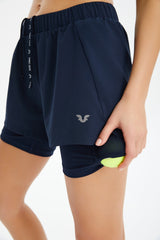 Women's White High Waist Pocket Lycra Sports And Casual Mini Tights Short Tennis Running Shorts 0712