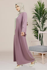 Cahide Color Block Lace Detailed Burkini Lilac Dress 5449 T23el3m5449