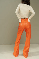 Scott Orange Leather Pants 2293