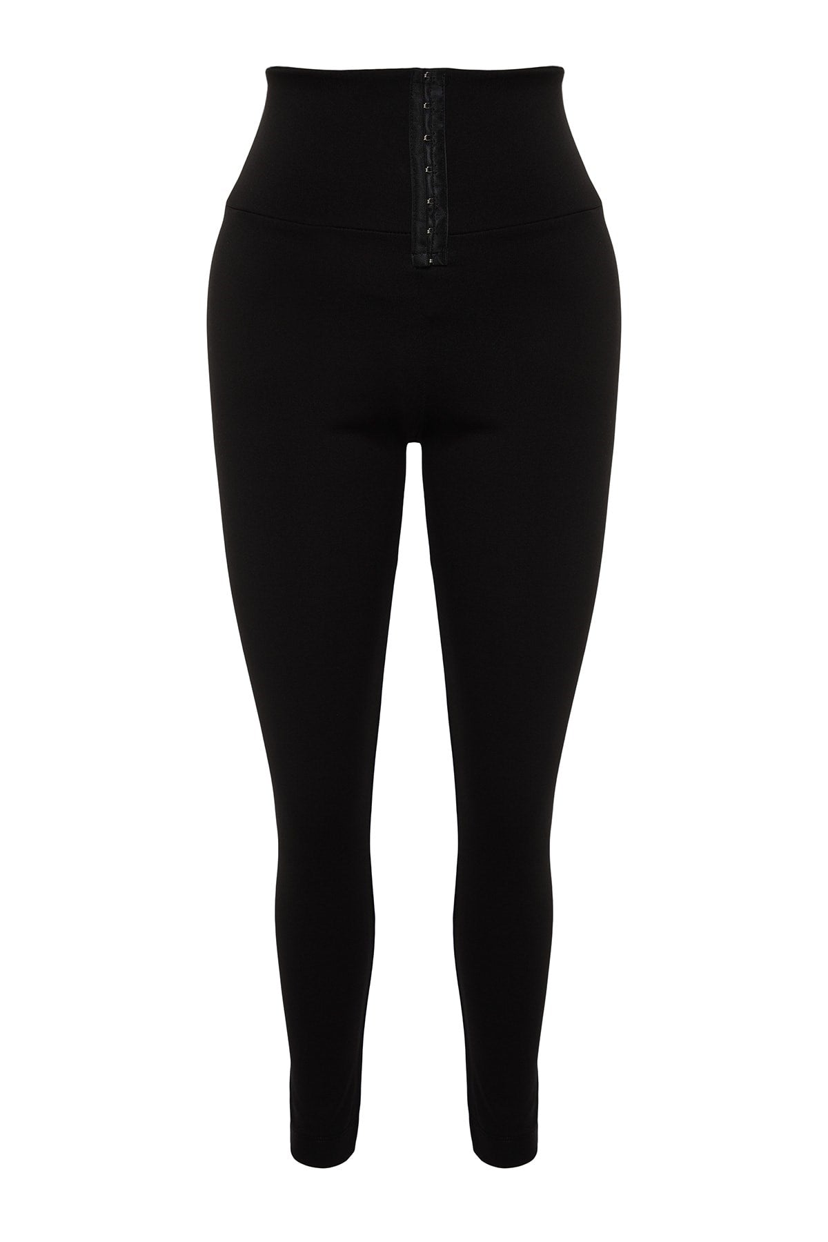 Black Corset Look High Waist Interlock Knitted Leggings Tbbss23bv00008