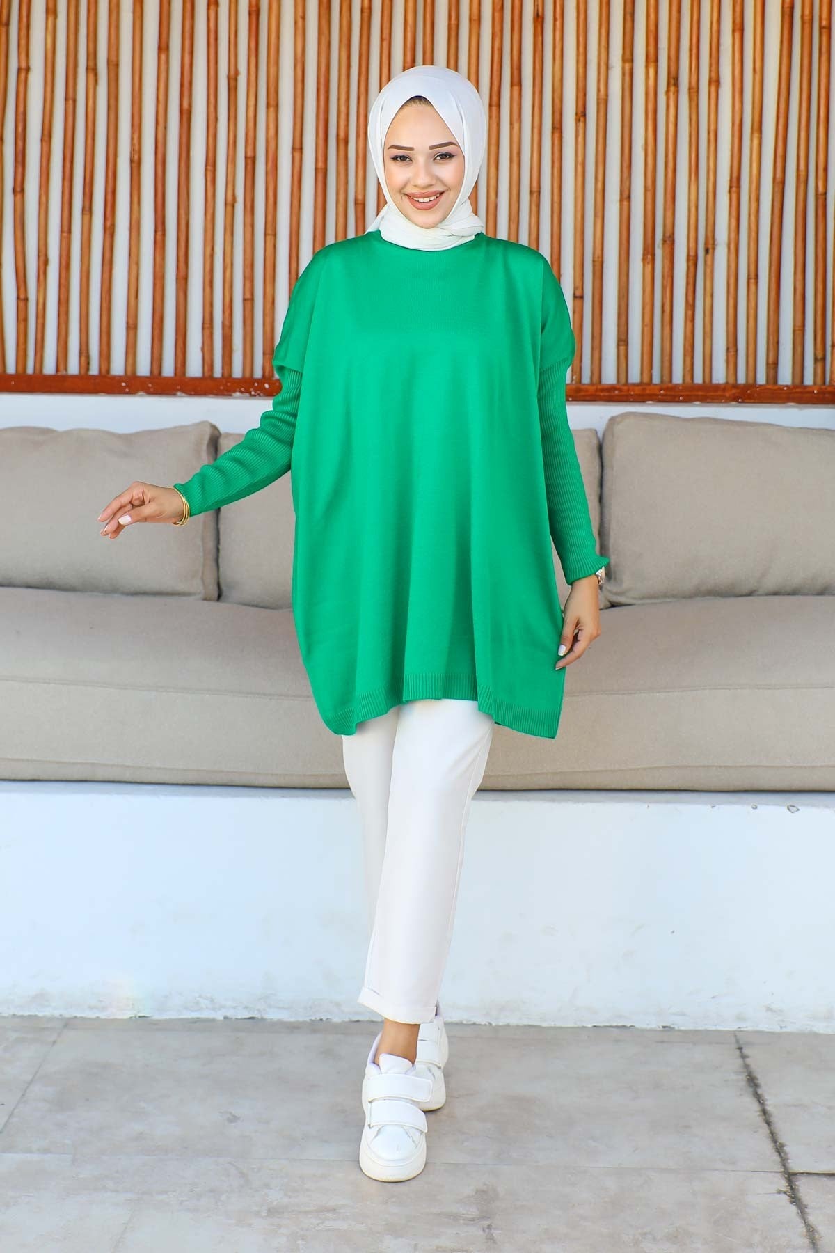 Green Turtleneck Knitwear Tunic Tyc29c340n169591862164865