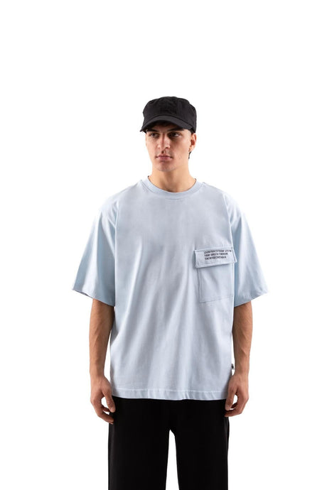 Pocket Detailed Light Blue Oversize T-shirt Tycyvc3b7n169838809102951