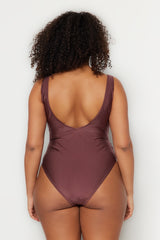 Brown Knot Detailed Swimsuit Tbbss23am00005