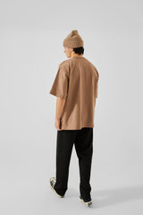 Pocket Detailed Brown Oversize T-shirt Tycq8aldtn170426452868666