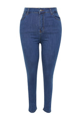 Dark Blue High Waist Flexible Skinny Jeans Tbbss22je0189