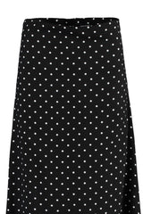 Black Polka Dot Pattern Bell Woven Skirt Tctss22ee0006