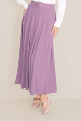 Women's Purple (k.lila) Belted Flared Skirt 60087 21yetktr60087