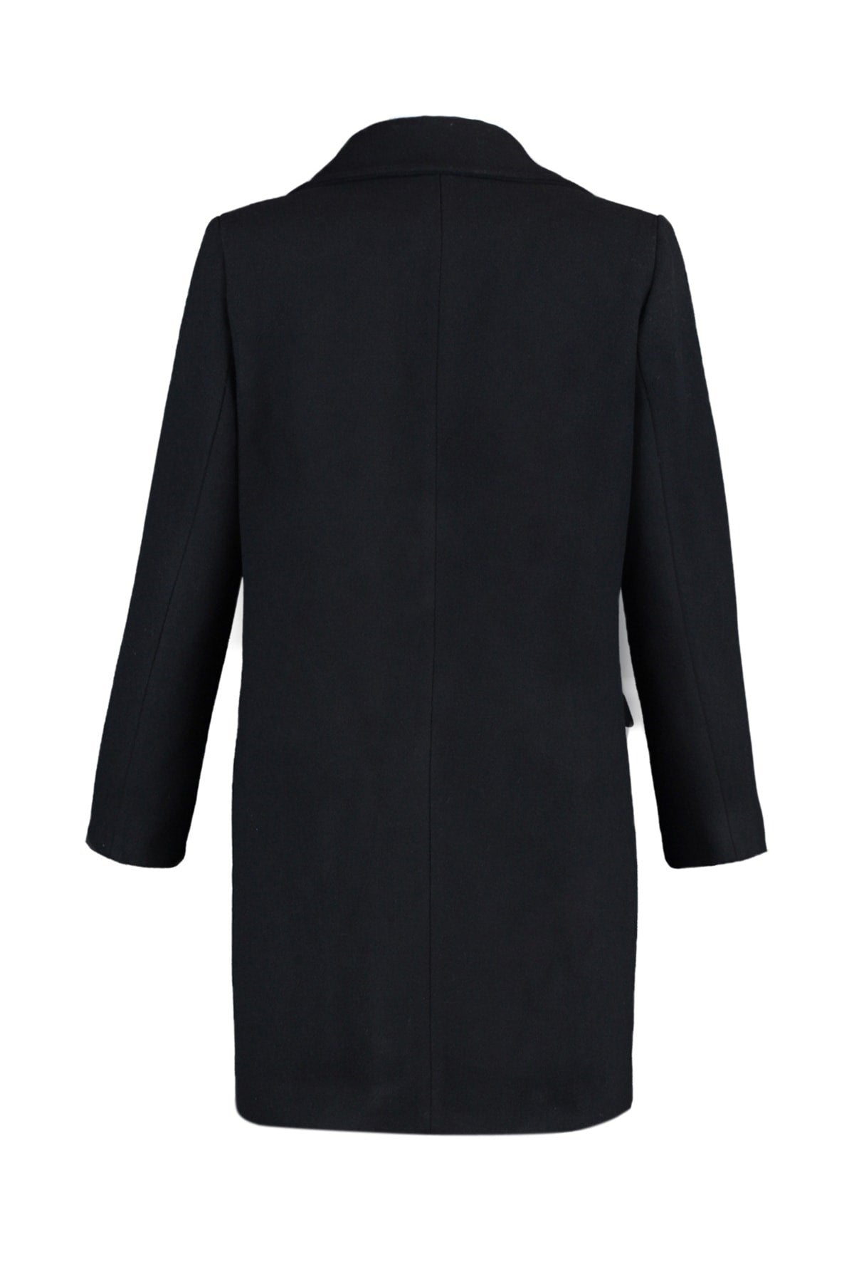 Black Button Closure Cashmere Coat Twoaw23kb00029