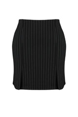 Black Striped Basic Interlock Knitted Plus Size Skirt Tbbaw24az00032